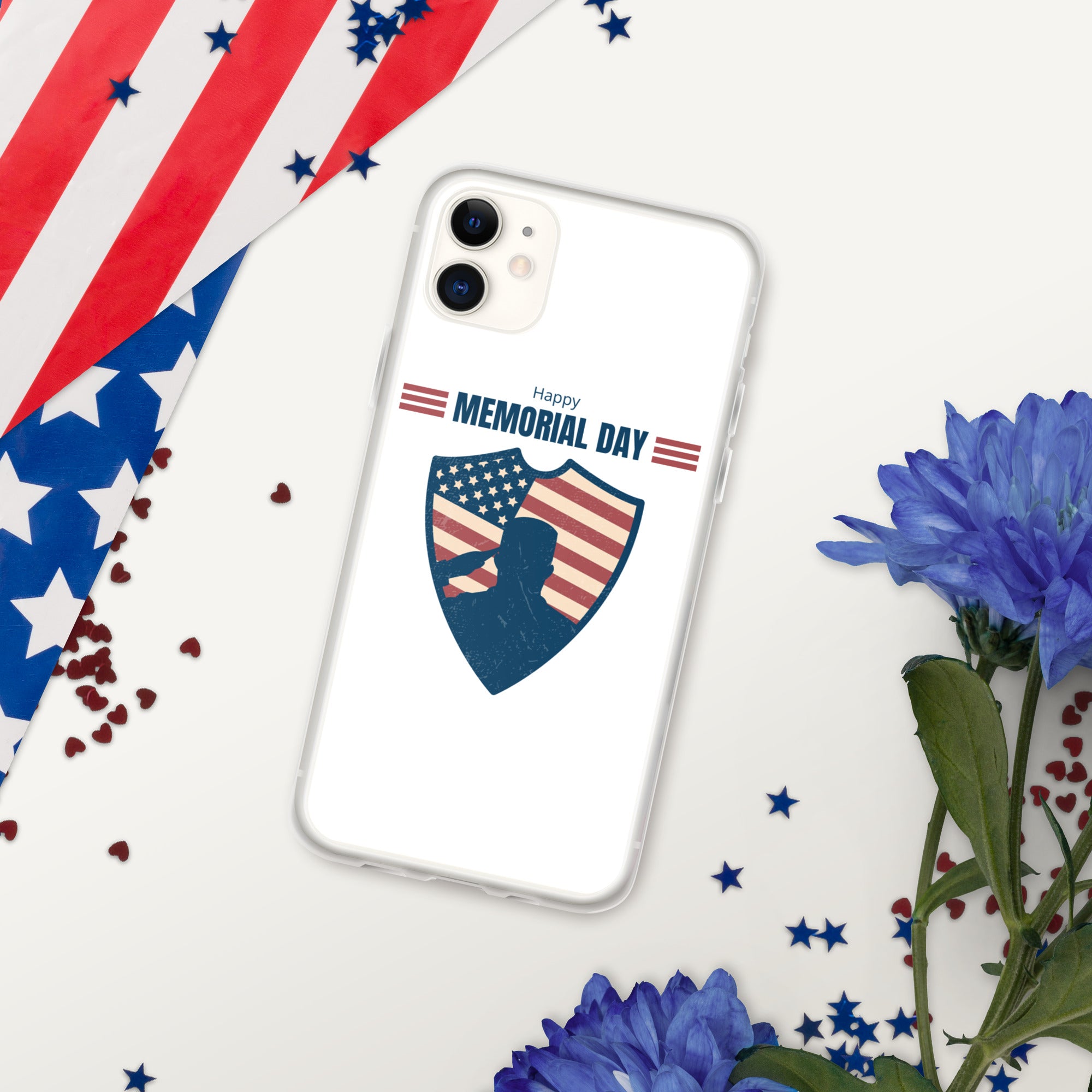 US Memorial Day with Badge - iPhone Case